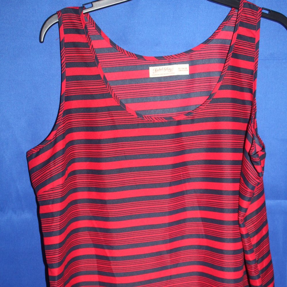 Red and blue sleeveless tank
